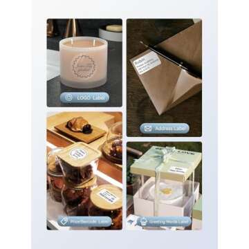 NIIMBOT B21 Label Maker, 2 Inch Portable Thermal Bluetooth Label Printer with 1 Roll Tape, Compatible with Smartphone PC, for Home Office and Small Business