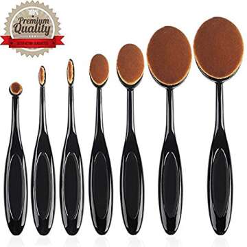 Professional Makeup Brush Set, Multifunctional Oval Head Brushes Pack, Foundation Concealer, Blendin...