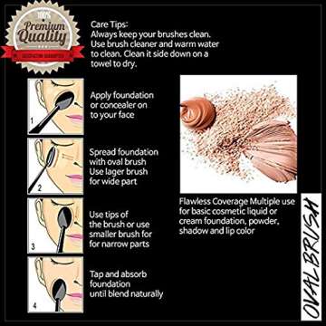 Professional Makeup Brush Set, Multifunctional Oval Head Brushes Pack, Foundation Concealer, Blending & Contouring Tools (Pro Set - 7 Pieces)
