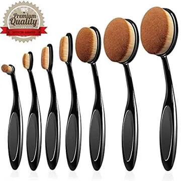 Professional Makeup Brush Set, Multifunctional Oval Head Brushes Pack, Foundation Concealer, Blending & Contouring Tools (Pro Set - 7 Pieces)