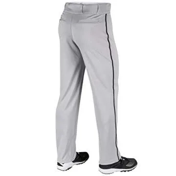 CHAMPRO Boys' Crown Open Bottom Youth Baseball Pants - Grey with Black Pipe, Medium