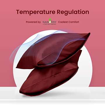 SLEEP ZONE Satin Pillowcase for Hair and Skin (Red, 20x40 Inches) - Nanotex® Ultra Soft Silky Pillo...