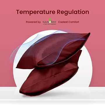 SLEEP ZONE Satin Pillowcase for Hair and Skin (Red, 20x40 Inches) - Nanotex® Ultra Soft Silky Pillo...