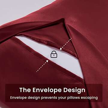 SLEEP ZONE Satin Pillowcase for Hair and Skin (Red, 20x40 Inches) - Nanotex® Ultra Soft Silky Pillowcase Set of 2 - Satin Pillow Covers with Envelope Closure - Gift Choice for Girls and Women