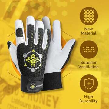 Apis Tactical Goatskin Beekeeping Gloves for Ultimate Protection
