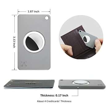 KOFAIR Wallet Case Holder for AirTag (2 PCS), Credit Card Size Wallet Holder Compatible with AirTag for Purse, Wallet Card Holder for AirTag with Keychain Hole, Slim Anti-Lost Wallet Card Tracker
