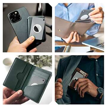 KOFAIR Wallet Case Holder for AirTag (2 PCS), Credit Card Size Wallet Holder Compatible with AirTag for Purse, Wallet Card Holder for AirTag with Keychain Hole, Slim Anti-Lost Wallet Card Tracker