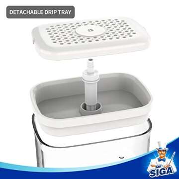 MR.SIGA 2 in 1 Premium Soap Dispenser and Sponge Holder, Dishwashing Soap Pump Dispenser for Kitchen Countertop, White