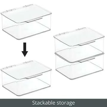 mDesign Kitchen Storage for Spices with 6 Compartments — Dynamic Kitchen Accessories — Spice Holder Perfect for Tea, Coffee, Sugar Sachets, and More — 17.1 cm x 14.6 cm x 7.6 cm — Transparent