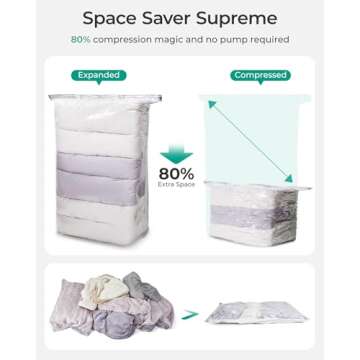 BAGSMART Vacuum Seal Storage Bags, 80% Compression Value Pack