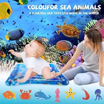 HEMRLY Inflatable Baby Tummy Time Play Mat for Infants