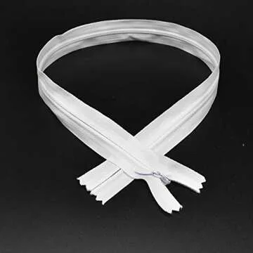 40Pcs 20 Inch Nylon Invisible Zippers Sewing for Tailor Sewing Crafts, Dresses, Skirts, Pillows DIY Crafter's Special (White)