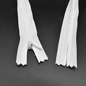 40Pcs 20 Inch Nylon Invisible Zippers Sewing for Tailor Sewing Crafts, Dresses, Skirts, Pillows DIY Crafter's Special (White)