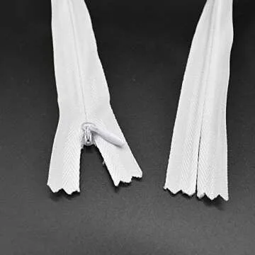40Pcs 20 Inch Nylon Invisible Zippers Sewing for Tailor Sewing Crafts, Dresses, Skirts, Pillows DIY Crafter's Special (White)