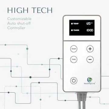 HealthyLine Mesh Far Infrared Heating Pad - Natural Crystal Gemstones Mat, Auto Shut Off, Back Pain Relief, Negative Ions Therapy - 72" x 24"