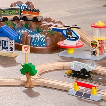 KidKraft Mountain Train Set - 61 Wooden Pieces for Kids