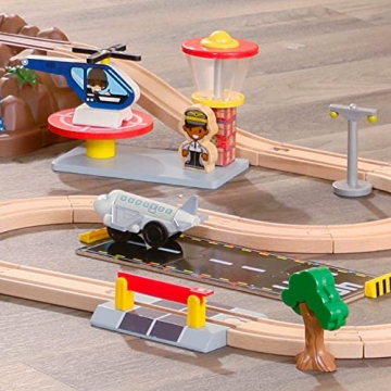 KidKraft Mountain Train Set - 61 Wooden Pieces for Kids
