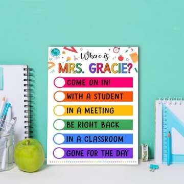 Cruata Where is the Counselor Door Sign, School Counseling Office Signs Counselors Posters, Classroom Poster Decor, Social Worker Nurse Psychologist Teacher Decor for Back To School Decorations Gifts