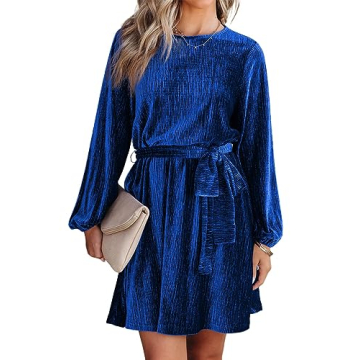 Happy Sailed Fashion Long Sleeve Velvet Dress – Trendy High Waist Short Cocktail Dress for Women