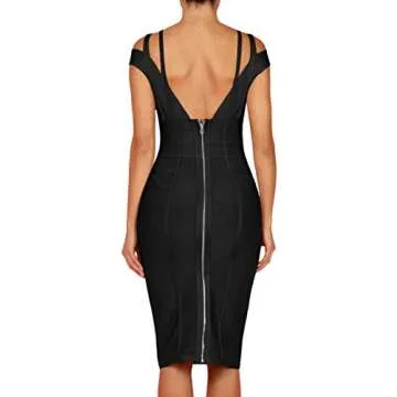 Whoinshop Women's Rayon V Neck Bodycon Dress - Perfect Fit