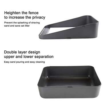 Sfozstra Open Litter Box: Durable, High-Side Design for Small Cats