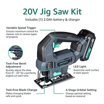 Denali by SKIL 20V Cordless Jig Saw Kit - Lightweight & Versatile