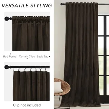 RYB HOME Blackout Curtains: Soft Velvet Elegance, 84 inch