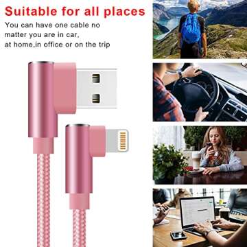 Quickeep 10ft 90 Degree Lightning Cable - Fast Charging