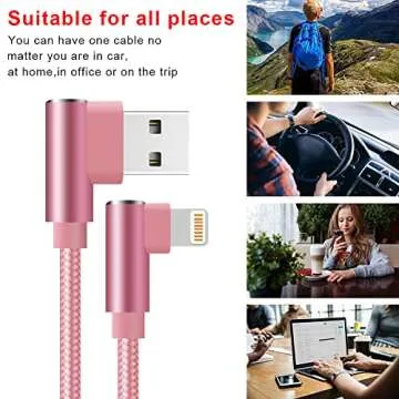 Quickeep 10ft 90 Degree Lightning Cable - Fast Charging