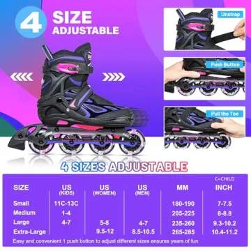 2PM SPORTS Adjustable Flashing Inline Skates for Kids