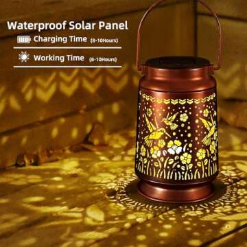 Solar Lanterns Outdoor Waterproof Gifts for Moms & Grandmas