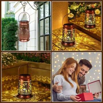 Solar Lanterns Outdoor Waterproof Gifts for Moms & Grandmas
