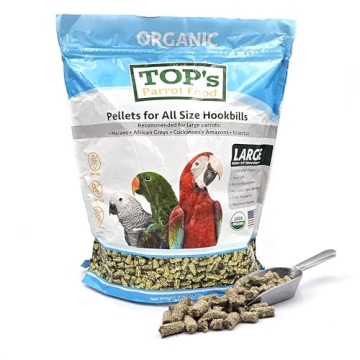 TOP's Parrot Food Pellets Hookbills, Small, Medium and Large Parrots - Non-GMO, Peanut Soy & Corn Fr...
