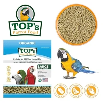 TOP's Organic Parrot Food Pellets for Healthy Hookbills - 4 lb