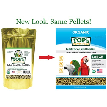 TOP's Organic Parrot Food Pellets for Healthy Hookbills - 4 lb