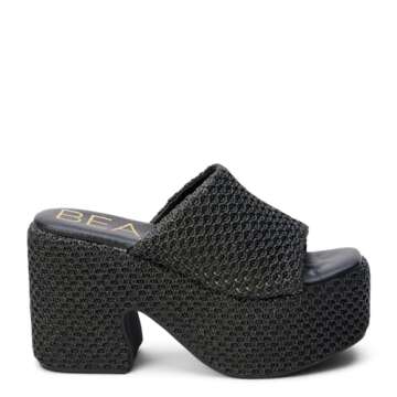 BEACH by Matisse Women's Como Block Platform Sandals - Casual High Heel Black