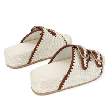 MICIFA Women's Raffia Sandals Comfortable Eco-Friendly Summer Shoes
