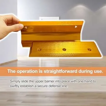 Home Security Door Lock Blemish Door Barricade Brace Garage Front Door Barricade Lock for Your Double Doors Standard Doors and French Doors - Gold