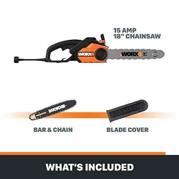 Worx WG304.1 15 Amp 18" Electric Chainsaw for Effortless Cutting