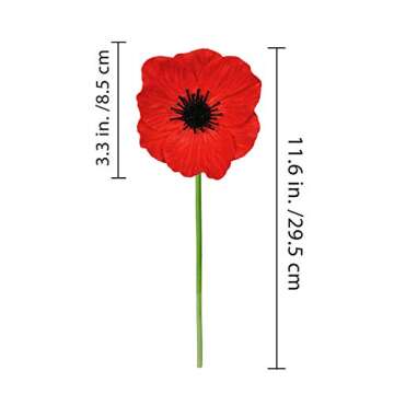 24 pcs Artificial Red Flower Stems for Floral Arrangements