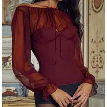 QNI Y2K Corset Tie Front Top for Elegant Women