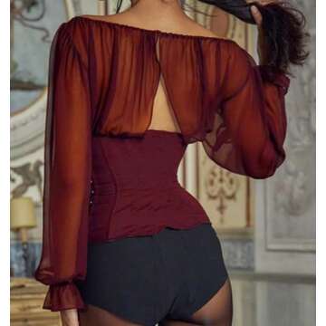 QNI Y2K Corset Tie Front Top for Elegant Women