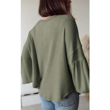 BTFBM Women's Cozy Long Sleeve Casual Tops for Fall