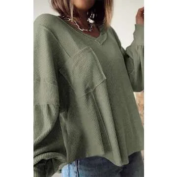 BTFBM Women's Cozy Long Sleeve Casual Tops for Fall
