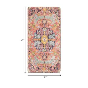 Lahome 2x4 Bohemian Floral Runner Rug for Indoor Use