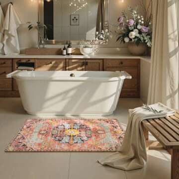 Lahome 2x4 Bohemian Floral Runner Rug for Indoor Use