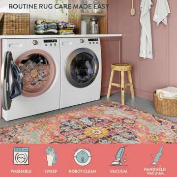 Lahome 2x4 Bohemian Floral Runner Rug for Indoor Use