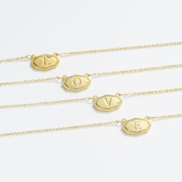 Fissen Personalized 14K Gold Initial Necklace for Women