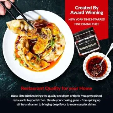 Blank Slate Kitchen Sichuan Chili Oil (6 Oz) | Gourmet Spicy Tingly Numbing Umami Hot Sauce | Authentic Chinese Mala | Vegan, Gluten-Free, Sugar-Free, Non-GMO, No MSG