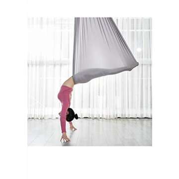 F.Life Aerial Yoga Hammock 5.5 yards Premium Aerial Silk Fabric Yoga Swing for Antigravity Yoga Inversion Include Daisy Chain,Carabiner and Pose Guide